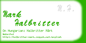 mark halbritter business card