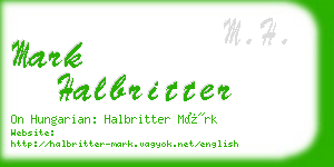 mark halbritter business card